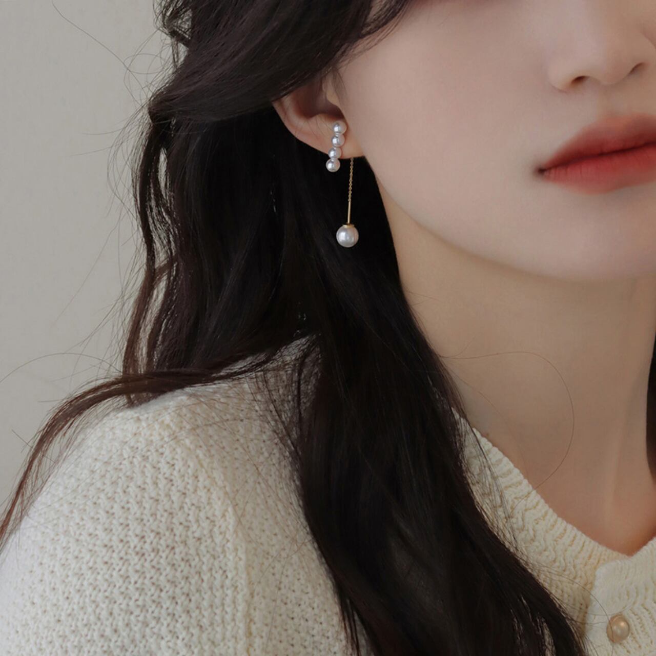 パール ライン ピアス