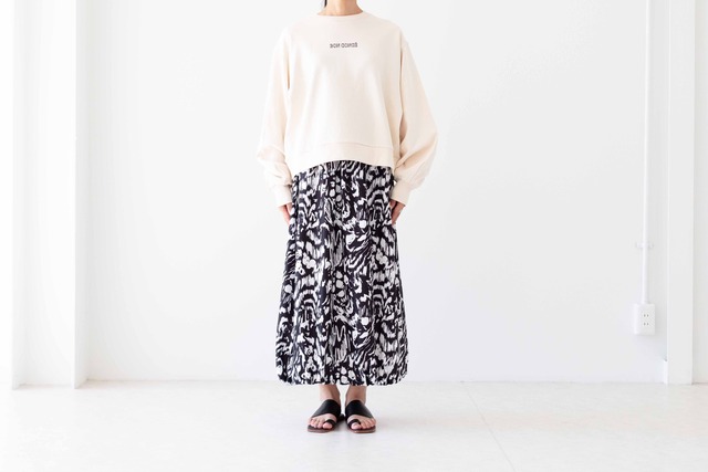 コンパクトライト裏毛 - 袖タックプリントスウェット(bon conge)