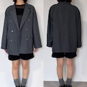 【予約1週間】麻タッチダブルブレストJK/チャコール