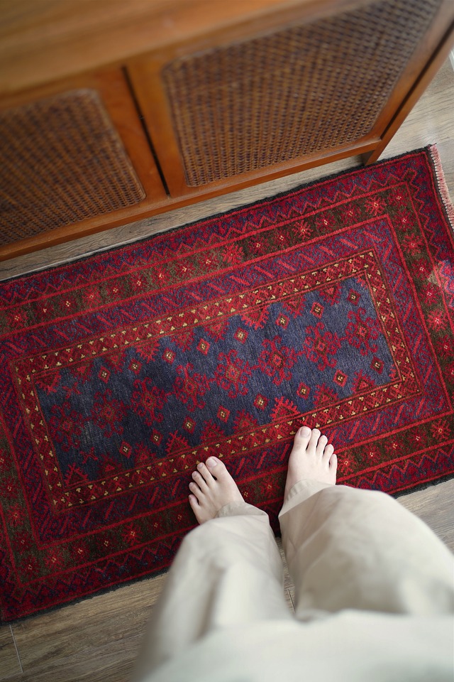 【572】Vintage Afghan Baluch rug 1980's