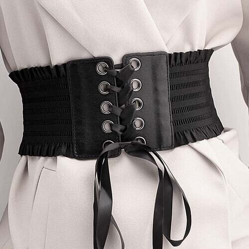 コルセット 幅広 ゴムベルト】リボンベルト サッシュベルト コルセット