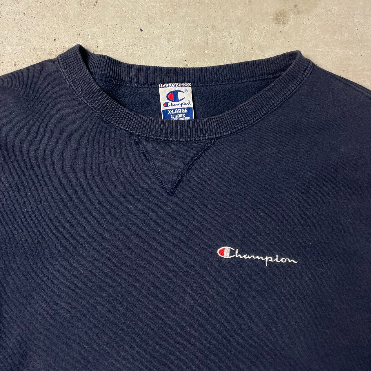 Champion Navy 前v スウェット ネイビー vintage usa