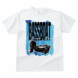 GLIMMER 琵琶湖BASEオリジナルドライTシャツ Bass Boat（ブルー）