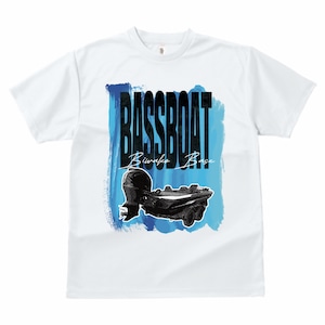 GLIMMER 琵琶湖BASEオリジナルドライTシャツ Bass Boat（ブルー）