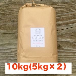 スペルト小麦石臼挽全粒粉　10ｋｇ【栽培期間中　農薬・化学肥料不使用】