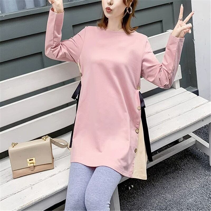 トップス シャツ ブラウス ミディアム丈 袖あり 長袖 ラウンドネック レギュラー かわいい 大人可愛い きれいめ シンプル カジュアル 大人 上品 おしゃれ お洒落 かっこいい 大人女子 こなれ感 スポーティー ラブリー キュート ガーリー ルーズ クール 主役級 存在感 甘い 無地 春 秋 20代 30代 40 レディース 女性用 ママ マタニティ デート お出かけ 女子会 休日 イベント リゾート ホテル ショッピング 着回し 普段使い お揃い 双子 韓国 韓国系 オルチャン ファッション 大きめ