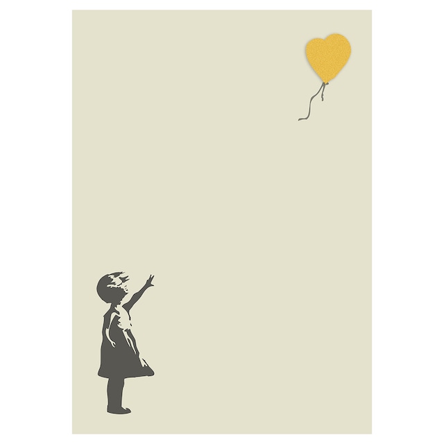 Banksy -Girl with Balloon Gold-