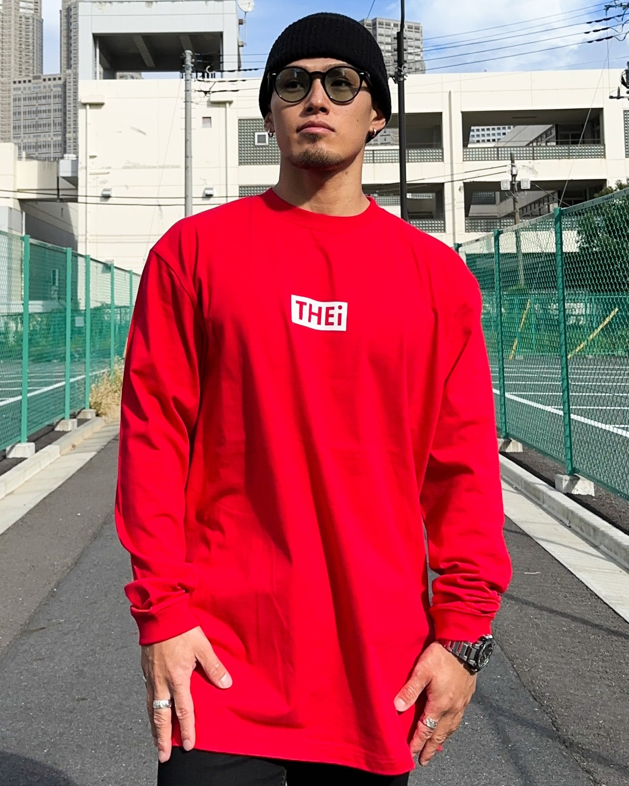 BOX LONG T-SHIRT - RED