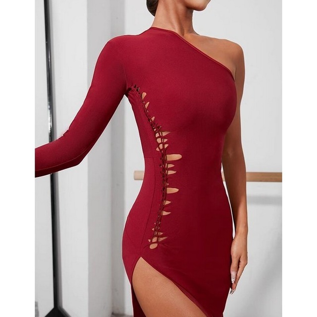 大スリットデザイン ラテンダンス ワンピース ドレス ds0362