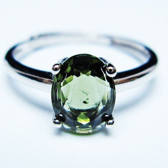 モルダバイト リング モルダウ石 指輪 フリーサイズ 13号 一点物 メール便可 [M便 1/20] 199-675