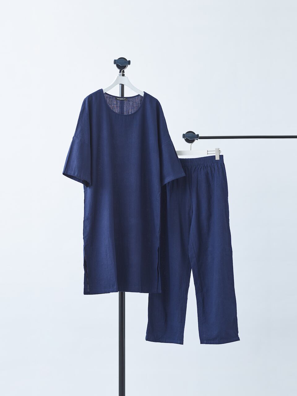 90s YMC セットアップ UK製 リネン混 ネイビー L パンツ32インチ セットアップ対応】リネン ライク ポリエステル ジャケット（47-25JG09