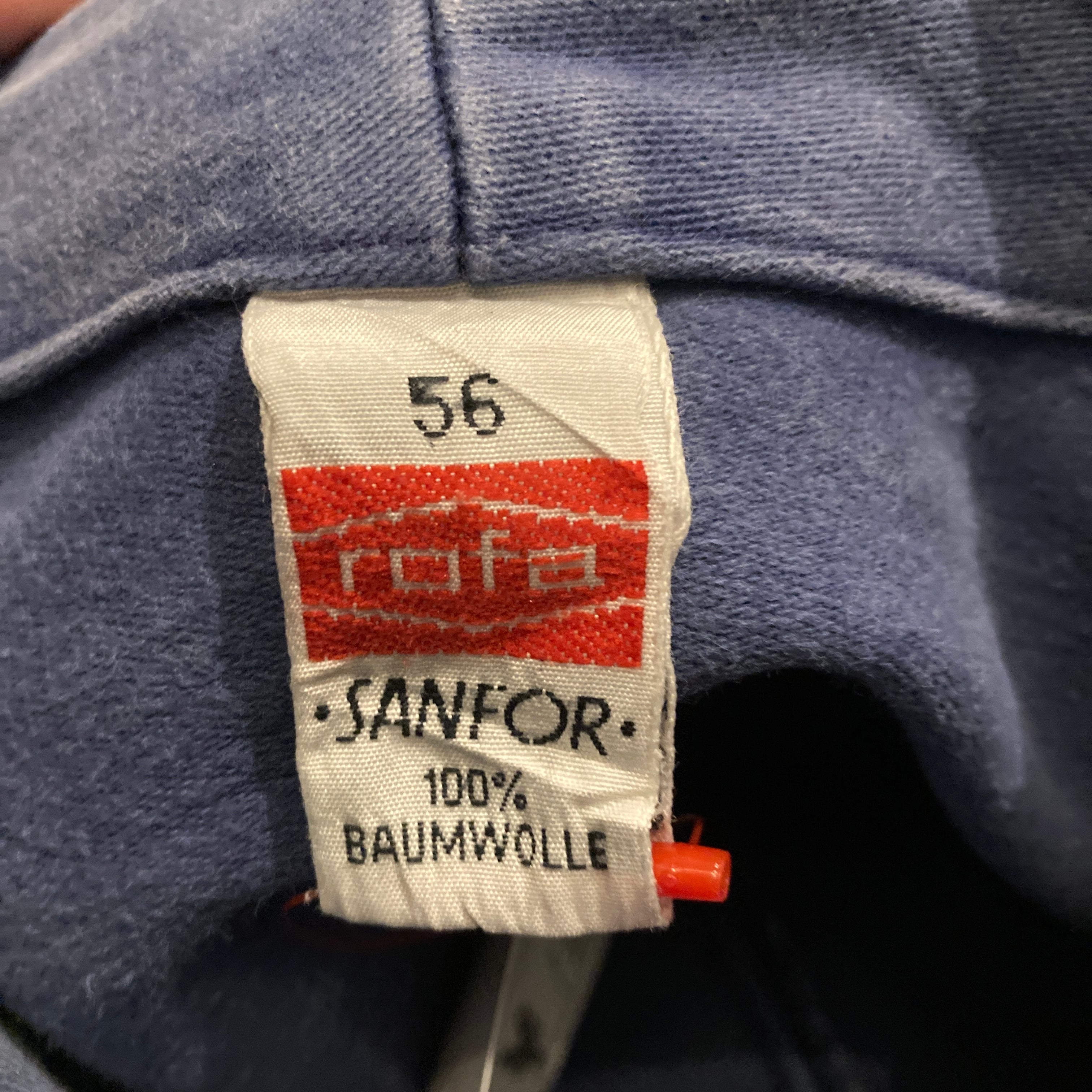 F545】Vintage French Work Jacket ROFA Blue Moleskin Style 56