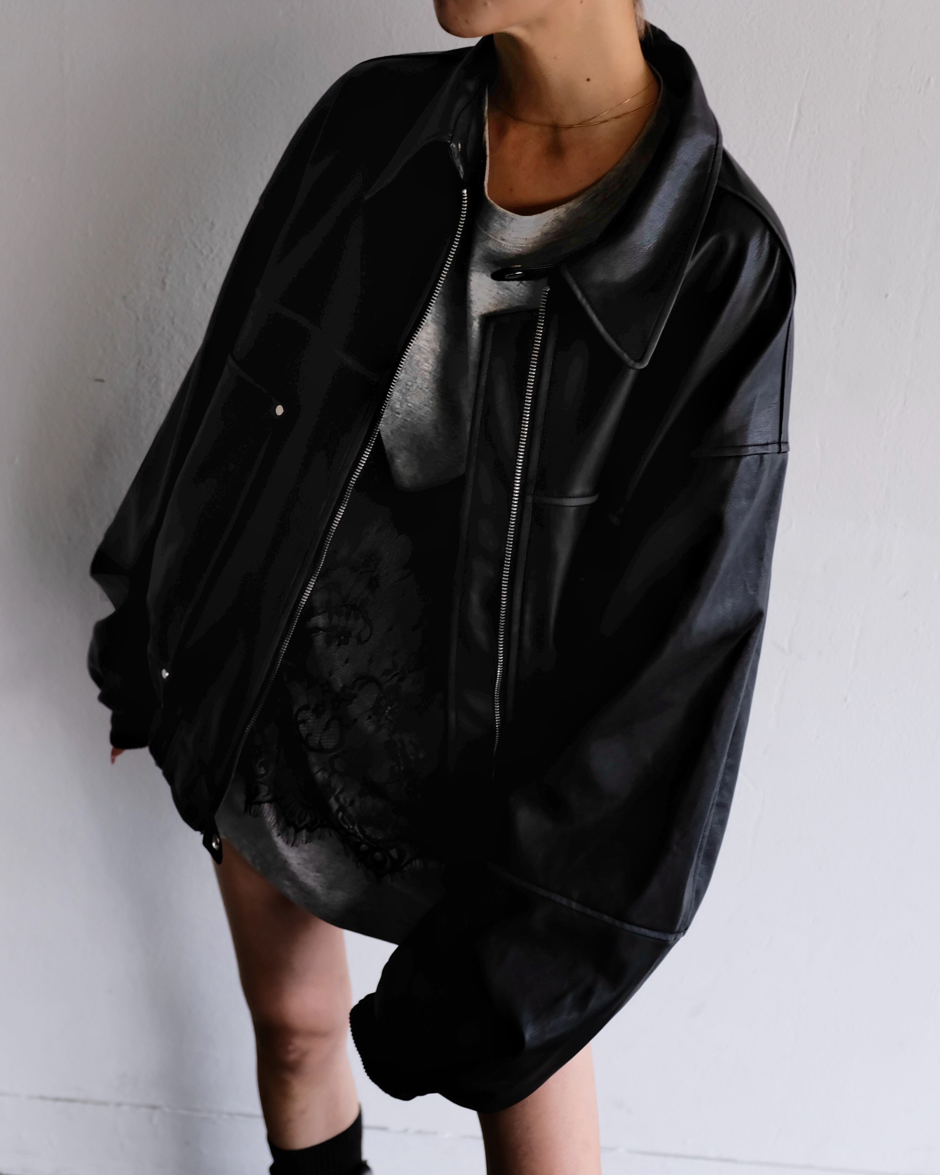 受注販売》VINTAGE VOLUME LEATHER JACKET / BLK | FELIM