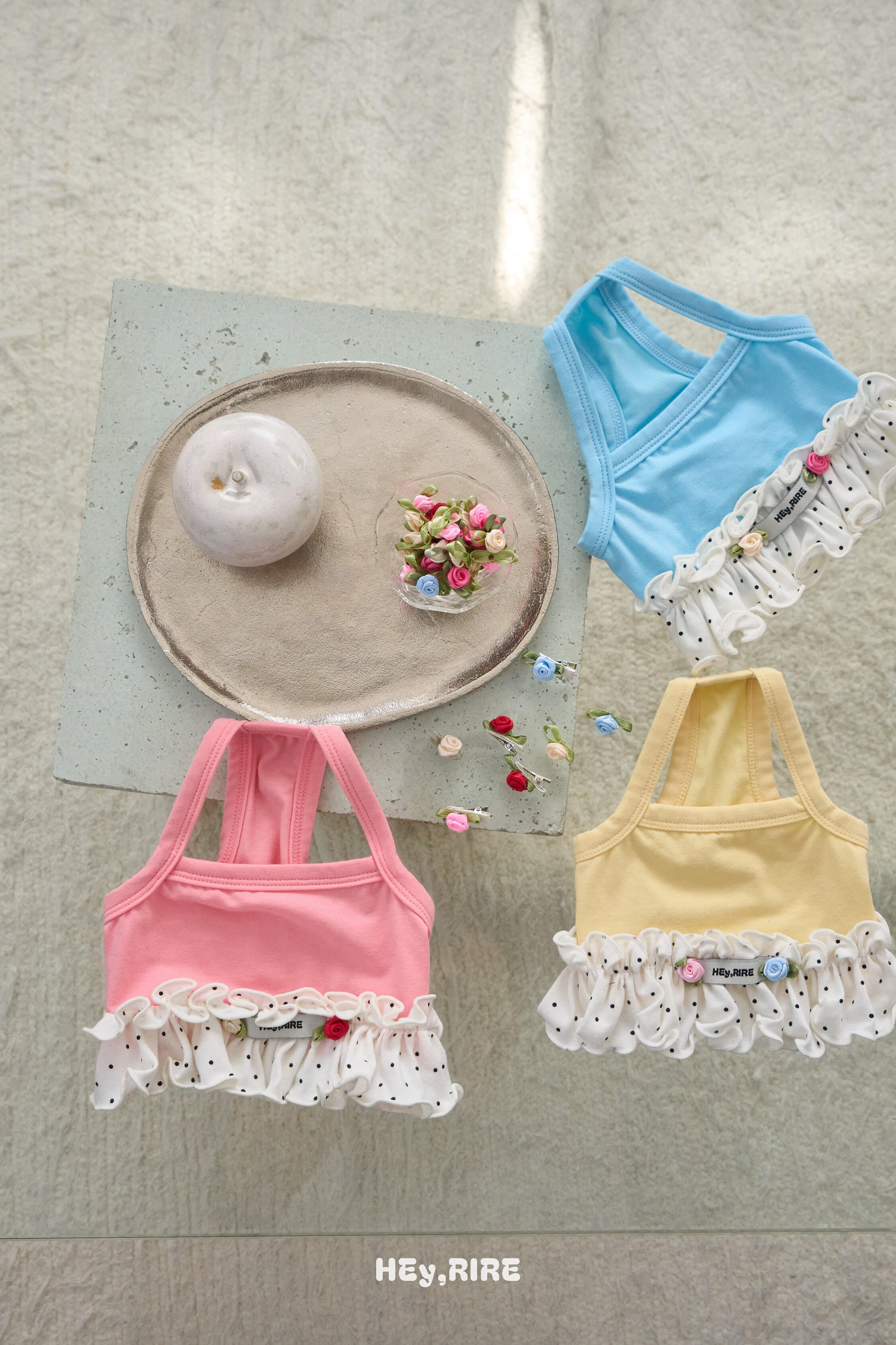 在庫確保済【HEy,RIRE】Dot Summer Ade Crop Top (3color)