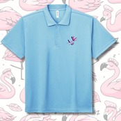 Polo-shirt-one point-フライングフラミン 4124