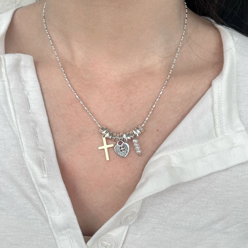 Tattoo中古の十字架の愛のネックレス