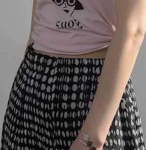 ドット柄 シアーワイドパンツ   F0152