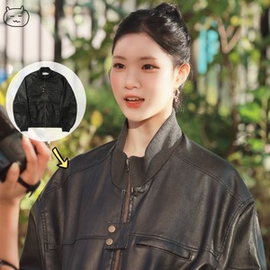 ★Hearts2Hearts ジュウン 着用！【SECONDMONO】Washed Faux Leather Blouson [BLACK]_SEJK024BLACK