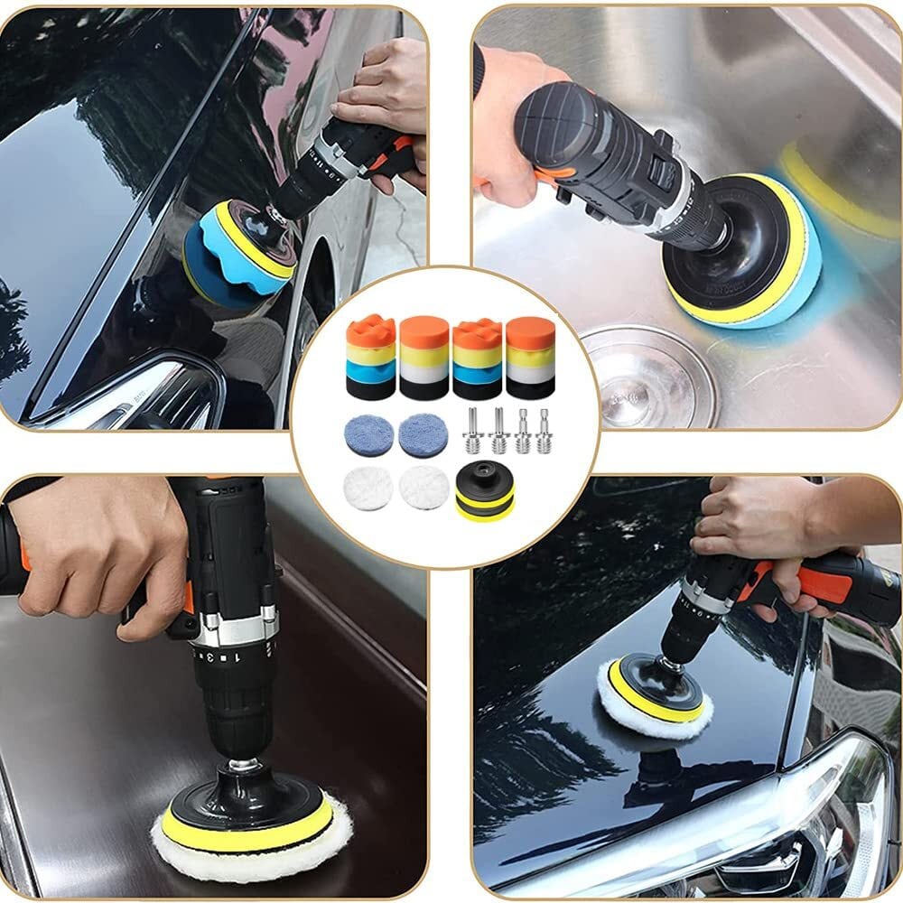 特価商品】80mm バフ 26点セット 六角軸付き電動ポリッシャー用 特価商品】80mm バフ 26点セット 六角軸付き電動ポリッシャー用