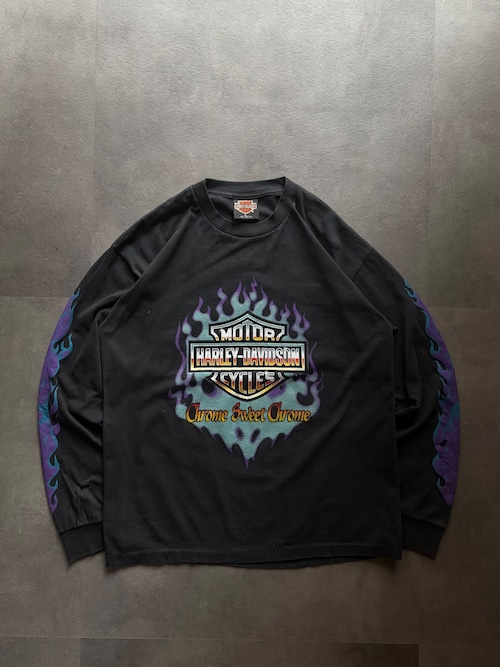 Harley\-Davidson 1999 DAYTONA フレイム ロングTシャツ L 黒