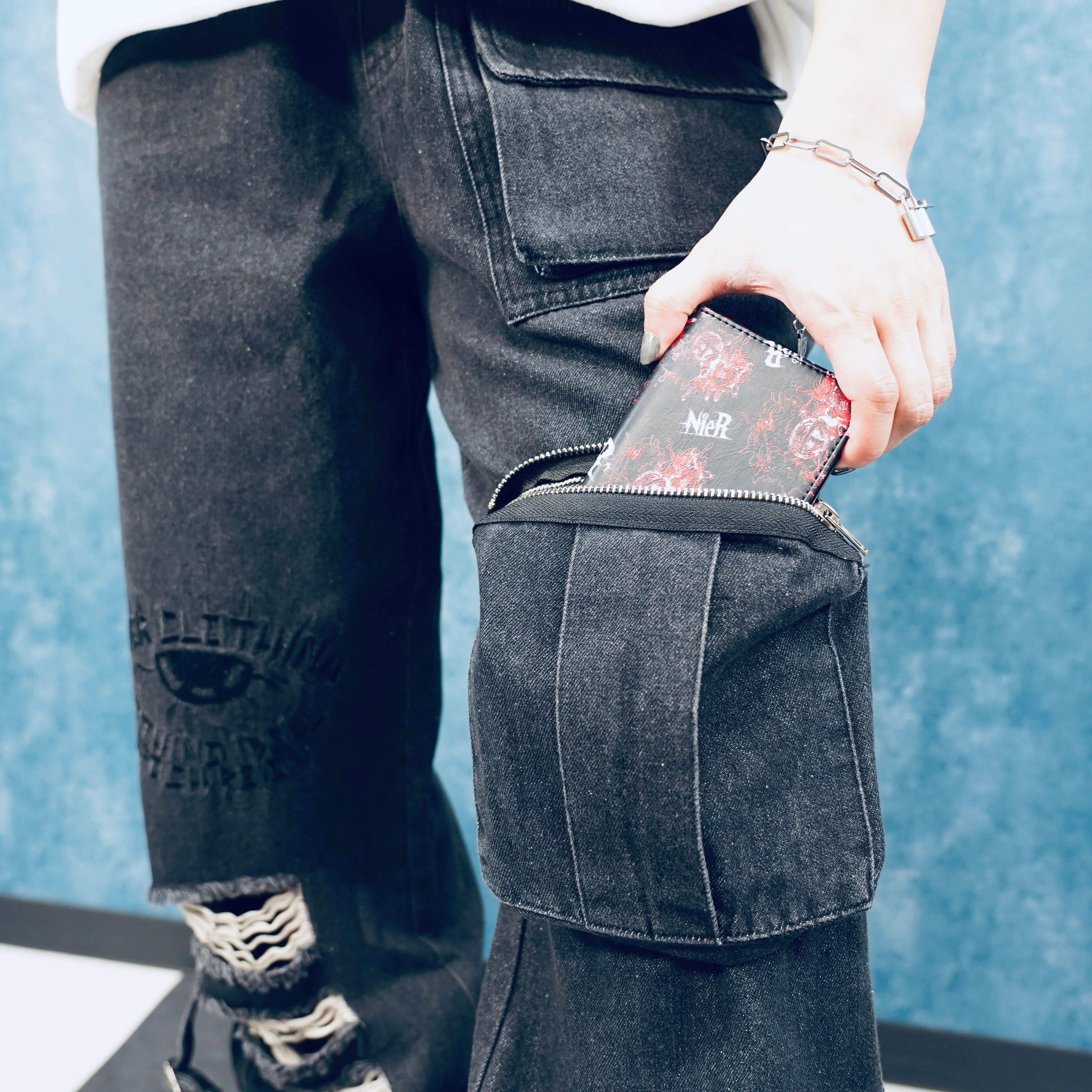 週末新作プレゼント60%OFF》FRONT ZIP POCKET CARGO DENIM PANTS