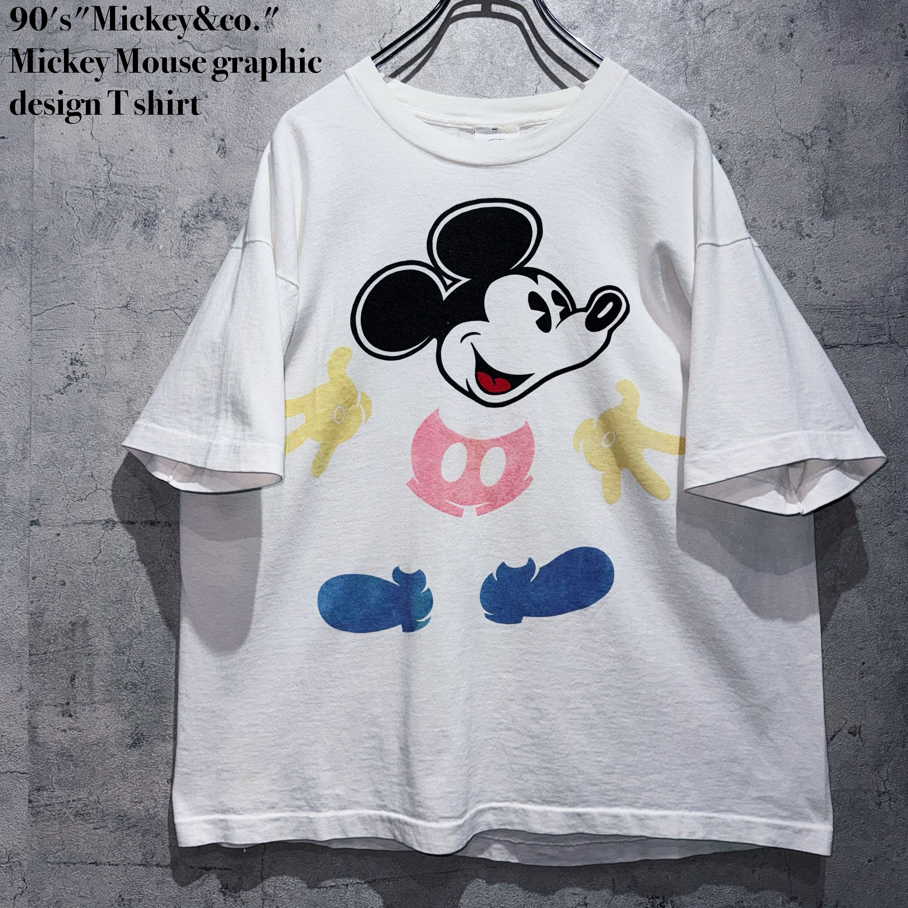 90's"Mickey&co."Mickey Mouse graphic design T shirt