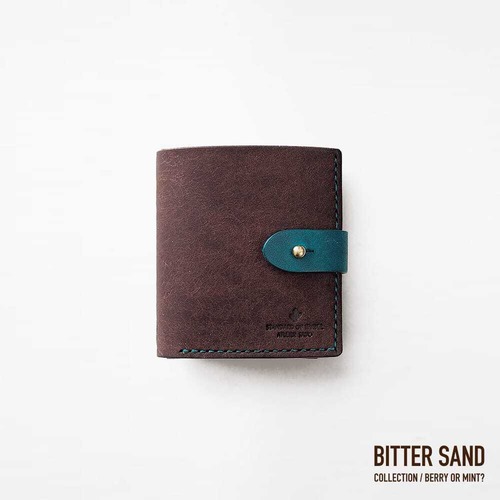 【BITTER SAND】ベルトタイプ 二つ折り財布【ビターブラウン×ターコイズ】（在庫あり）
