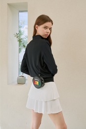 GOXO ゴーエックスオー グリーンハートモックネックロングスリーブ ブラック