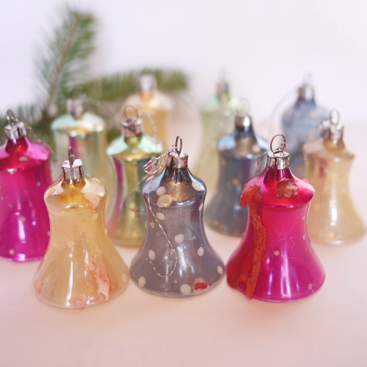 クリスマスオーナメント ガラスのベル型11P 西ドイツ