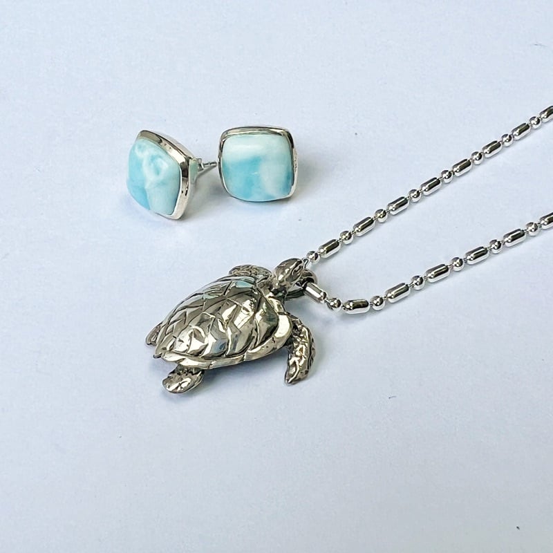 亀のペンダント ホヌ シェル ネックレス ペンダント シルバー925 銀 アクセサリー