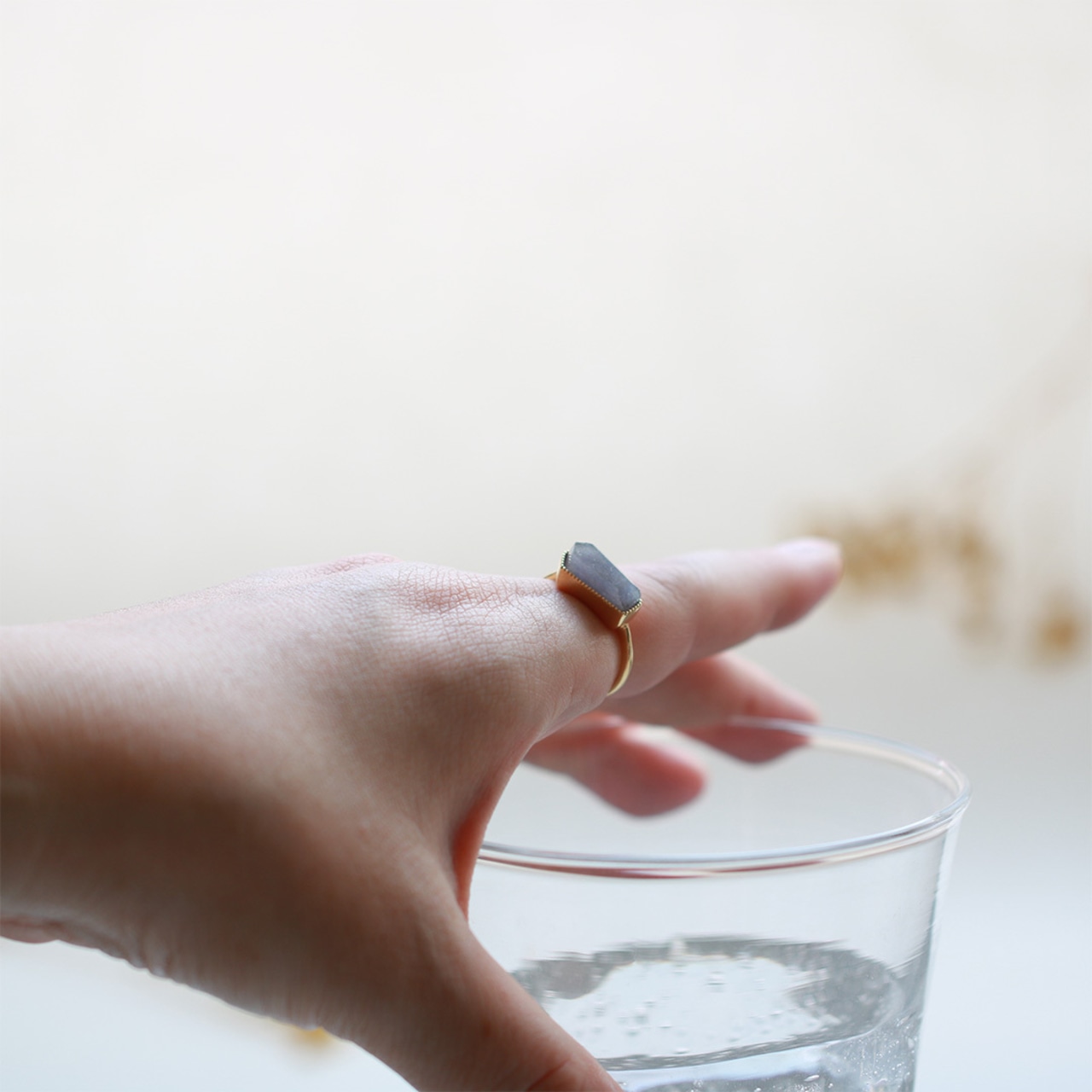 翡翠カットリング lavender facet cut millgrain ring A貨翡翠 jd_rg1898