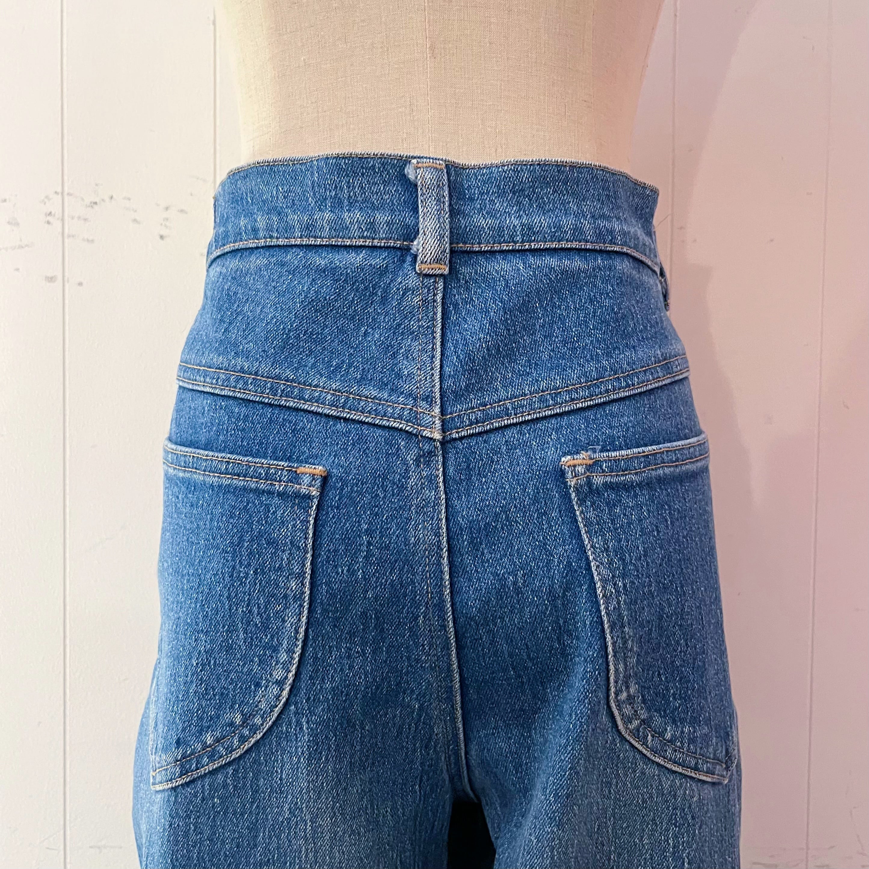 butterfly embroidery denim pants