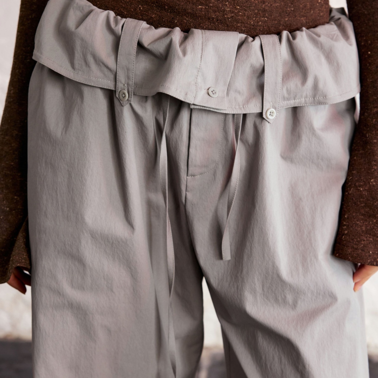 Drawstring Wide Full Length Pants T3697