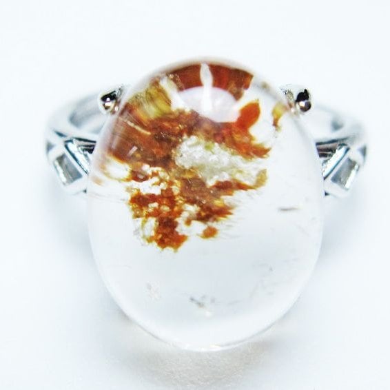 ガーデンクォーツ 指輪 ガーデン水晶 リング フリーサイズ 14号 一点物 メール便可 [M便 1/20] 115-6908