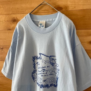 【FRUIT OF THE LOOM】トムとジェリー Tシャツ イラスト TOM and JERRY アニメ L US古着 アメリカ古着