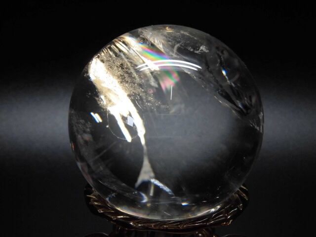 【送料無料】【高品質】72mm ブラジル産天然レインボー水晶玉 no.5