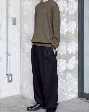 “VALENTINO JEANS” wool cashmere angora crew knit / olive tone / Made in ROMANIA