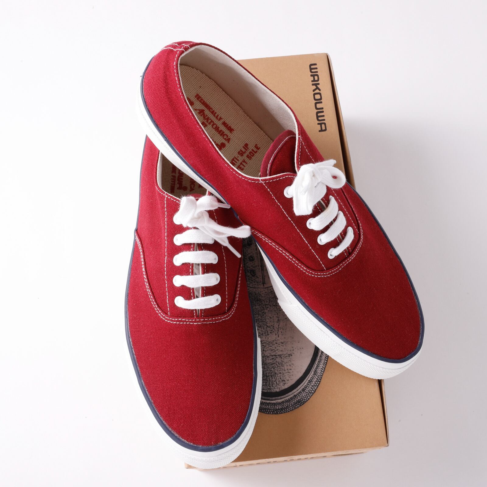 未使用】 ANATOMICA WAKOUWA deck shoes sneaker BURGUNDY Alden last