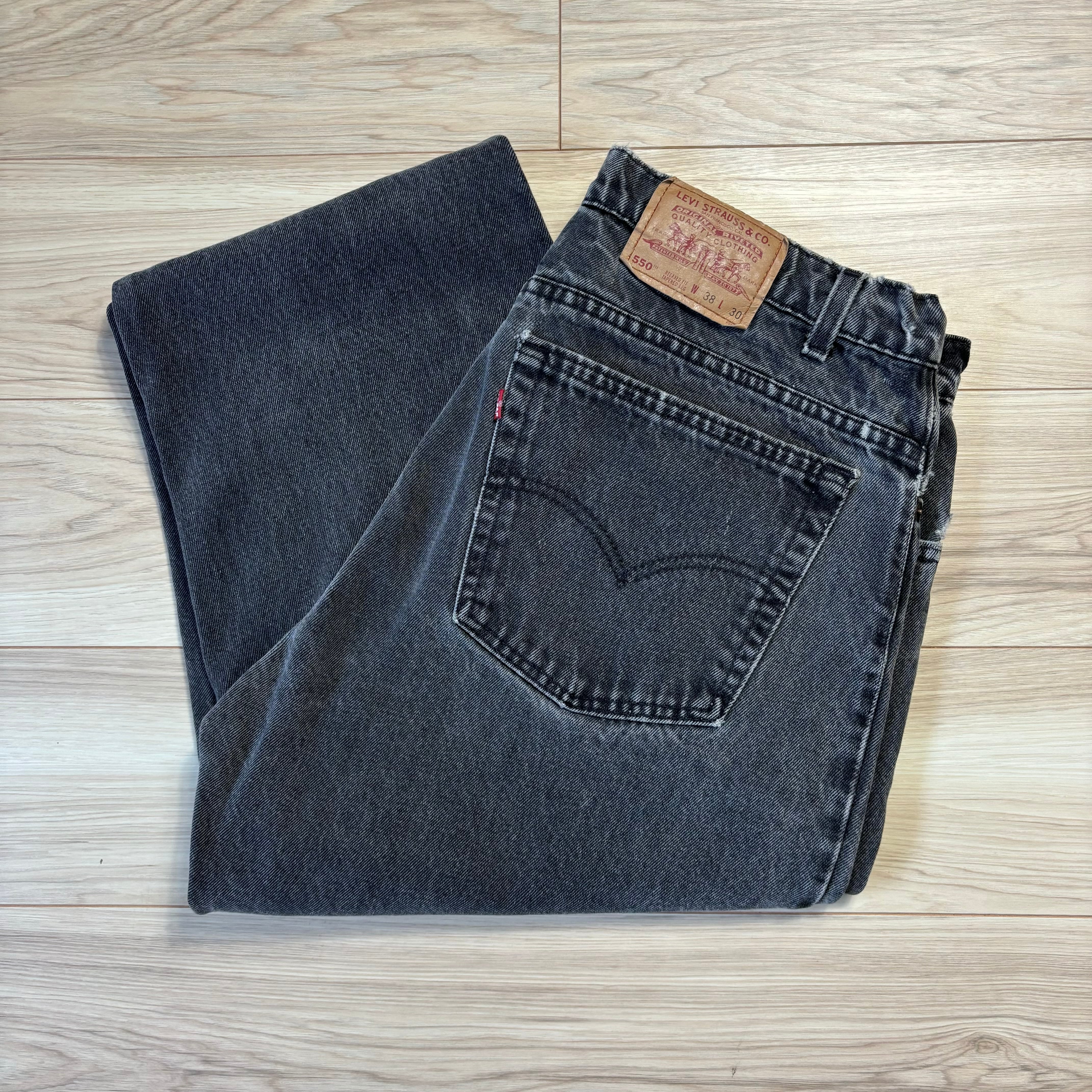 雰囲気◎ W38 L30 Levi's550 USA製 94年製 ブラックデニム No.957