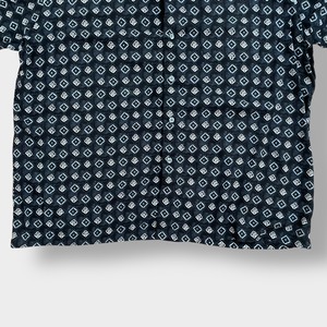 【COVINGTON】半袖シャツ 個性的 総柄 柄物 ブラック オールパターン XL ビッグサイズ US古着