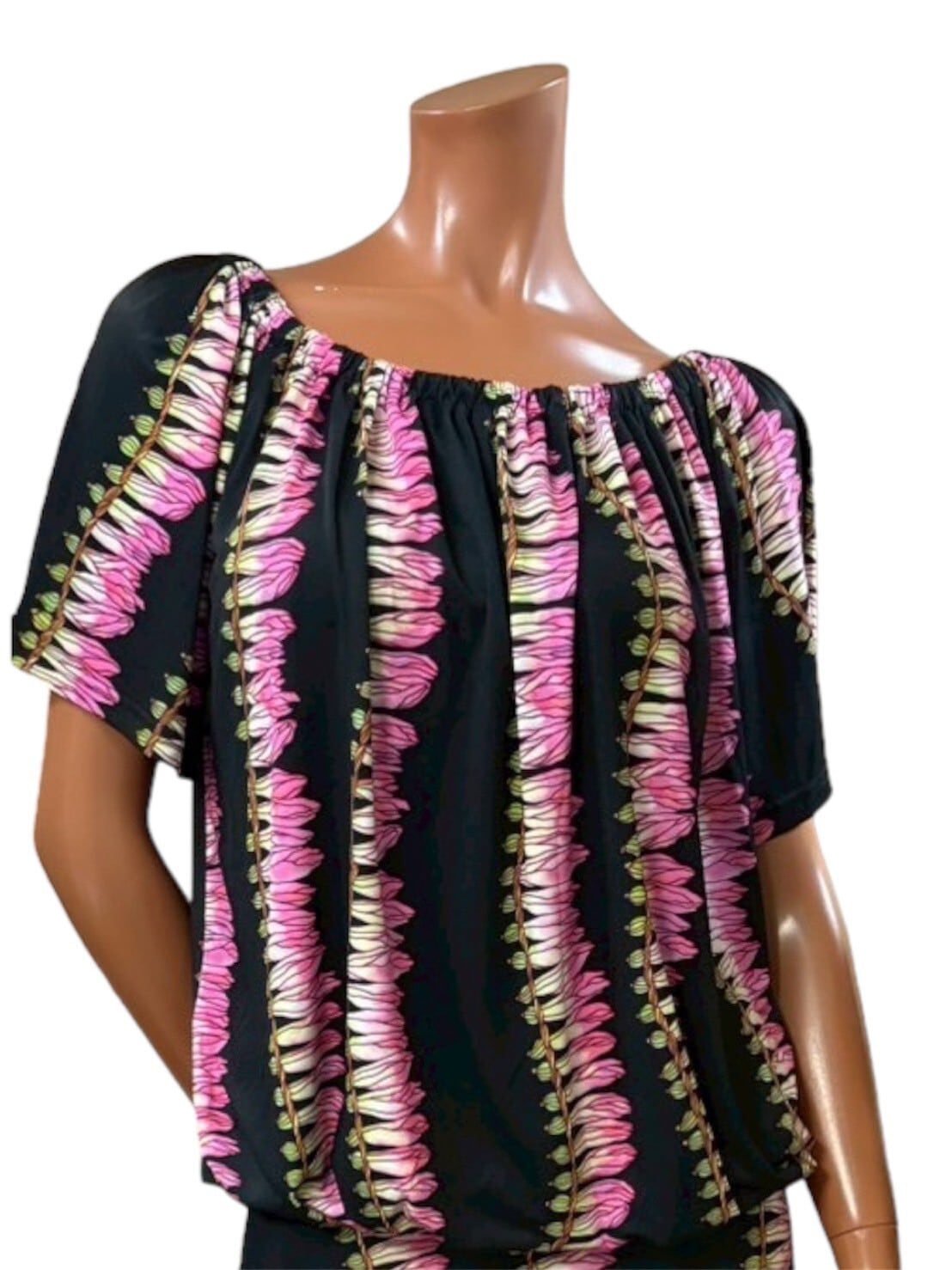 NEWアイテム!KawaiiTops つぼみハイビスカス柄 ブラック