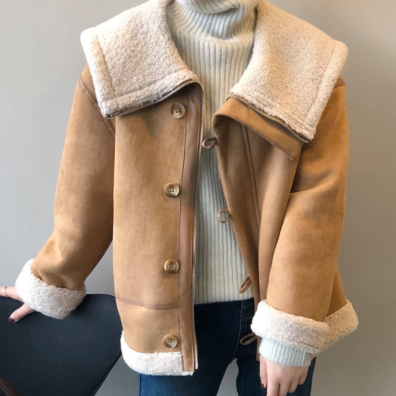 ビッグカラーボアコート CO2355