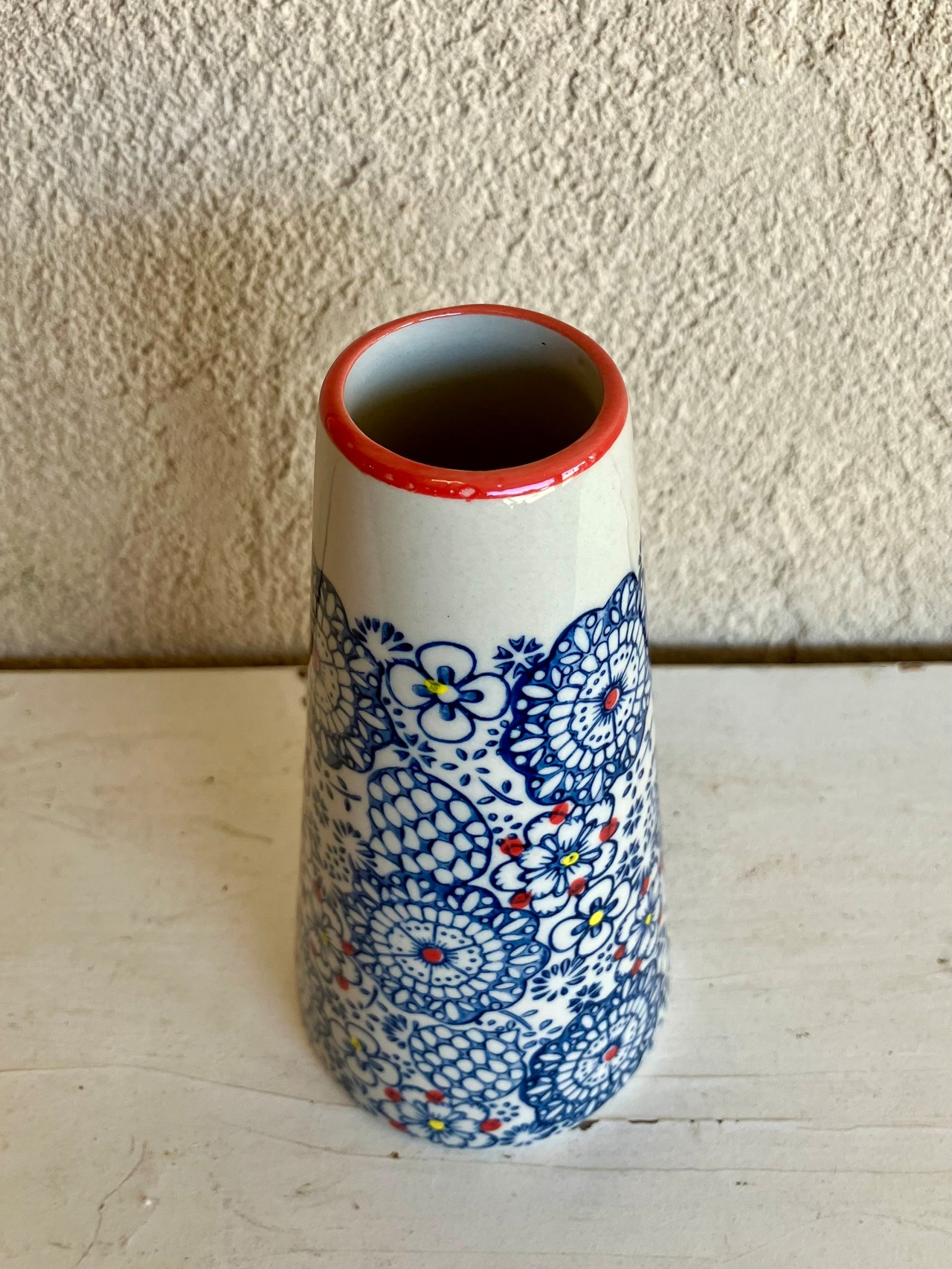 陶器花瓶(小)ブルー【ご来店限定】