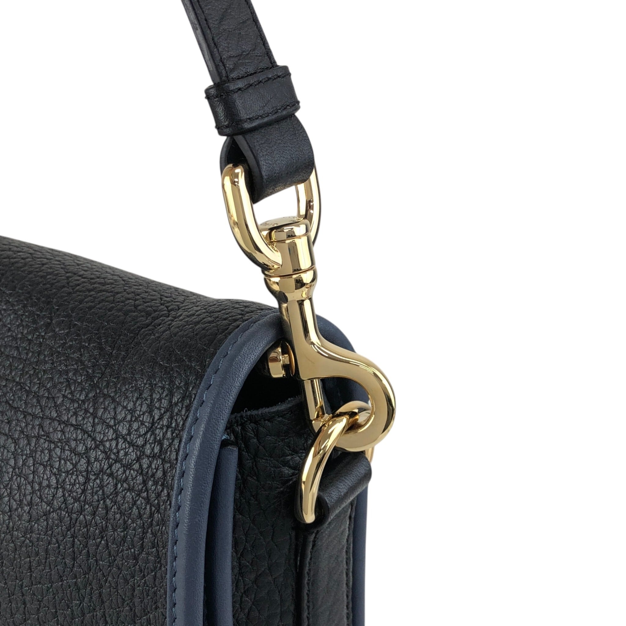 LOEWE ロエベ ショルダーバッグ ネイビー×ブラック アナグラム レザー