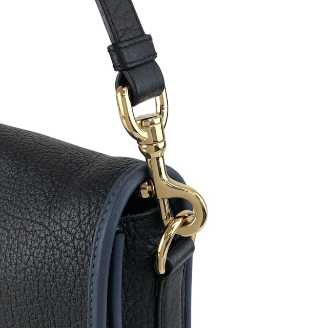 LOEWE ロエベ ショルダーバッグ ネイビー×ブラック アナグラム レザー ロック vintage ヴィンテージ オールド r7bby7