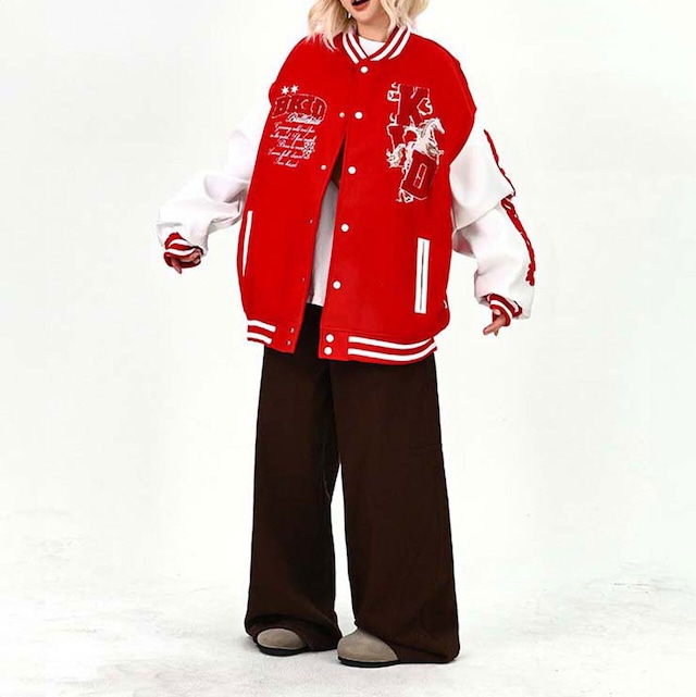 ワッペンミックスストリートスタジアムジャケット
2col R01628