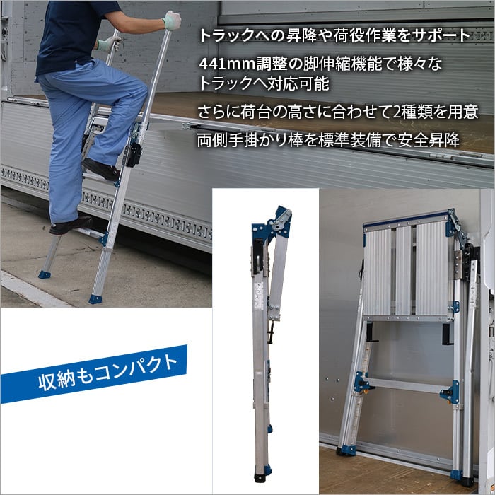 トラック昇降ステップ TRHF1036T 天板高さ1027から1468mm トラック昇降ステップ TRHF1036T 天板高さ1027から1468mm