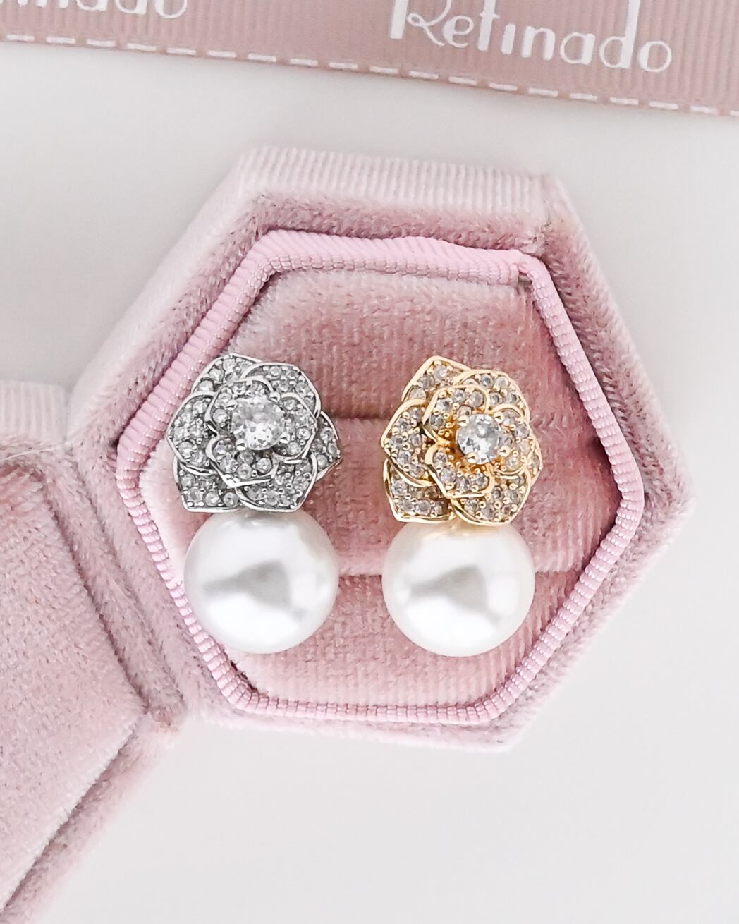 カメリア パール ビジュー ピアス【AE2604-04】