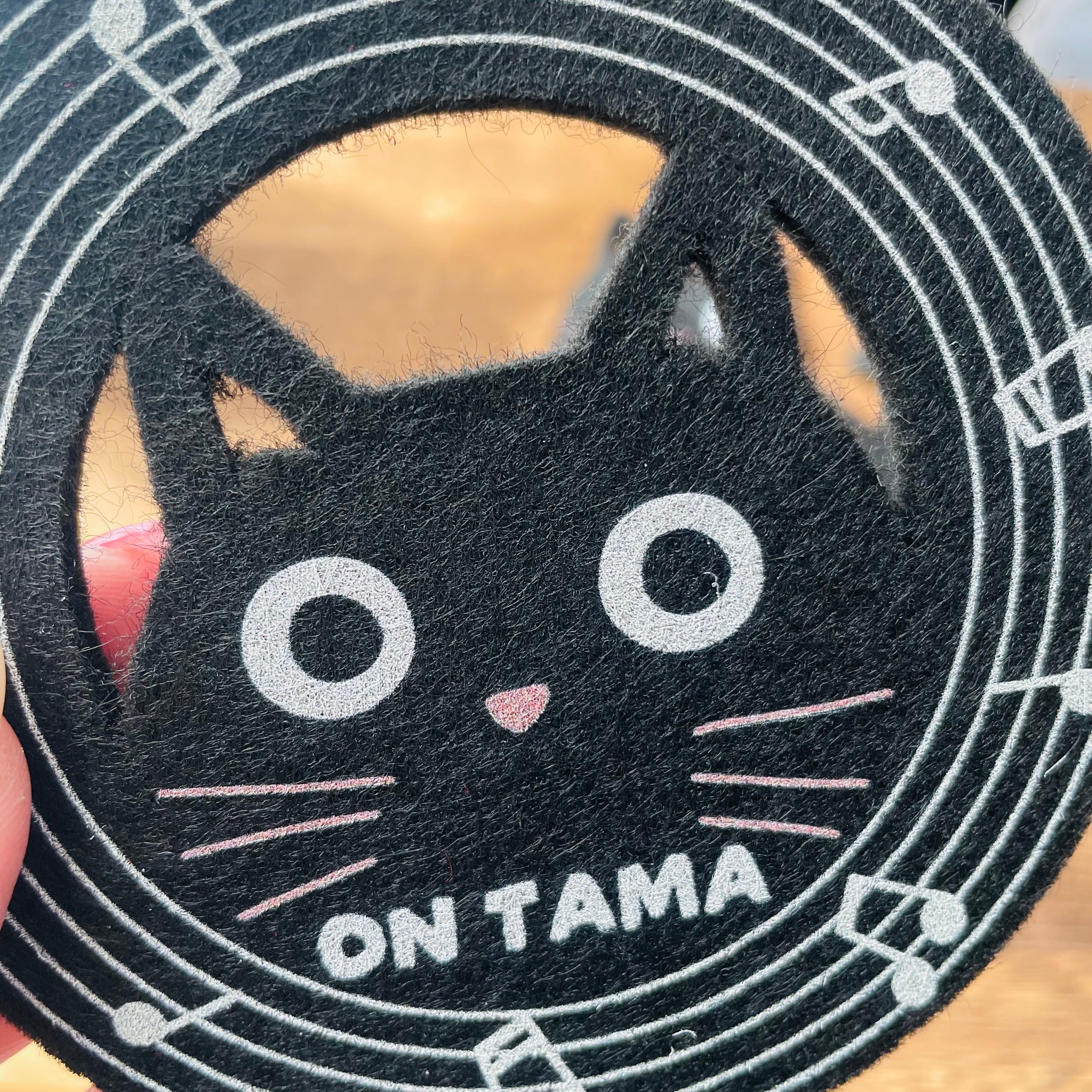 フェルトコースター｜黒猫 ねこ ネコ 猫雑貨 猫グッズ  かわいい猫雑貨 おうちカフェ 音たま ピアノ猫
