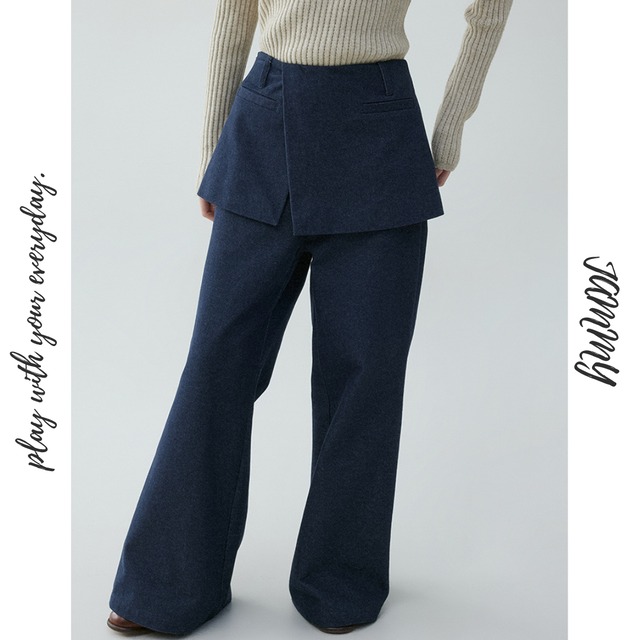 wrap-style high-waist flare pants J00139 wrap-style high-waist flare pants J00139